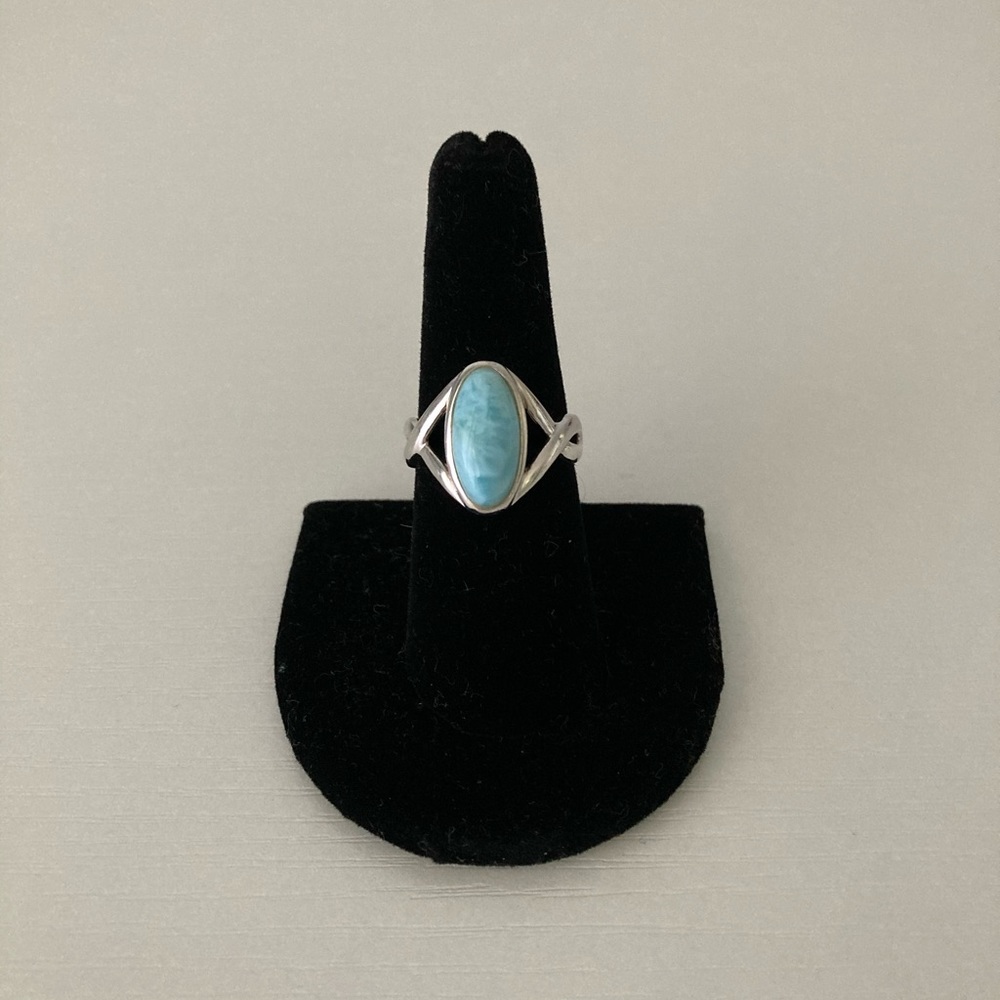 Larimar ring in silver